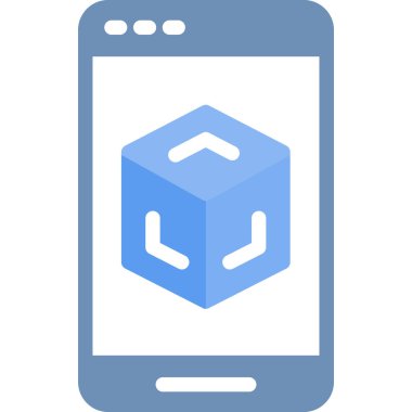 VR Uygulama Geliştirme Düz Simgesi, Basit Tasarımlı Vektör İllüstrasyonu