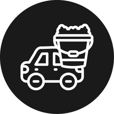 Sabun kovalı bir araba BG Simgesi Çemberi, Basit Tasarımlı Vektör Resimleri