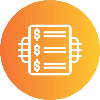 İş Raporları Çizgisi Gradyan Çemberi Simgesi, Basit Tasarımlı Vektör Resimleri