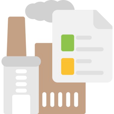 Endüstriyel Uyum Düz Simgesi, Basit Tasarımlı Vektör İllüzyonu