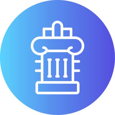 Sütun Başkenti Satırı Gradyan Çemberi Simgesi, Basit Tasarımlı Vektör Resimleri