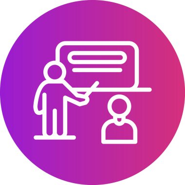 Öğrenci Satırı Gradyan Çemberi Simgesi, Basit Tasarımlı Vektör Resimleri