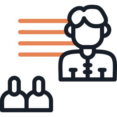 Ders Satırı Simgesi, Basit Tasarımlı Vektör İllüstrasyonu