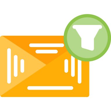 İleti Filtresi Düz Simgesi, Basit Tasarımlı Vektör Resimleri