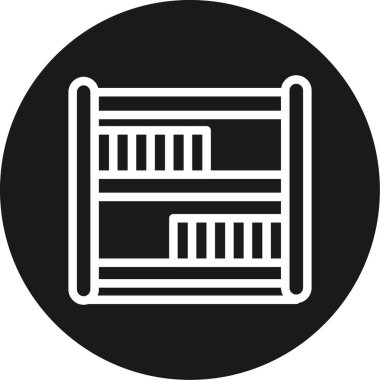 Okul Kütüphanesi Çizgisi Çemberi BG Simgesi, Basit Tasarımlı Vektör İllüstrasyonu