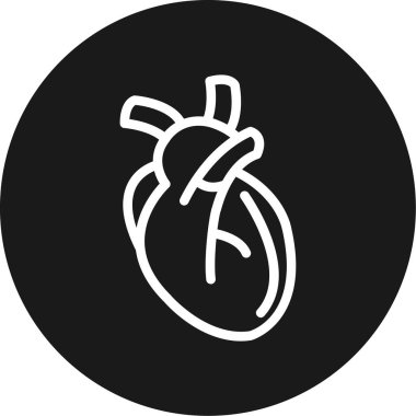 Kalp Cerrahisi Çemberi BG Simgesi, Basit Tasarımlı Vektör Resimleri