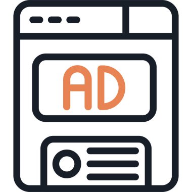 Sponsorlu Posta Satırı Simgesi, Basit Tasarımlı Vektör Resimleri