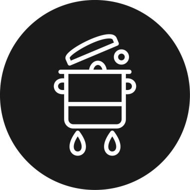 Yemek Çizgisi Çemberi BG Simgesi, Basit Tasarımlı Vektör Resimleri