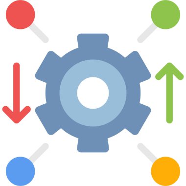 Basit Tasarımla Süreç Düz Simgesi, Vektör Resmini Ayarla