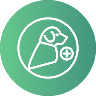 Hayvan Bakımı Çizgisi Gradyan Çemberi Simgesi, Basit Tasarımlı Vektör Resimleri