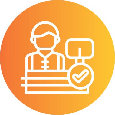 IT Servis Masası Çizgisi Gradyan Çemberi Simgesi, Basit Tasarımlı Vektör Resimleri