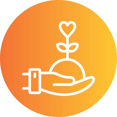 Hayırseverlik Çizgisi Gradyan Çemberi Simgesi, Basit Tasarımlı Vektör Resimleri