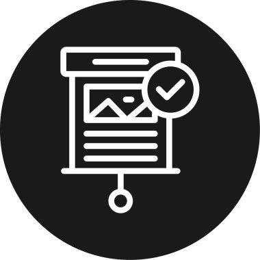 Şirket Sunum Satırı Çemberi BG Simgesi, Basit Tasarımlı Vektör Resimleri