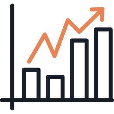 Grafik Büyüme Satırını Gösterme Simgesi, Basit Tasarımlı Vektör Resimleri