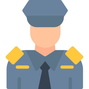 Pilot Düz Simgesi, Basit Tasarımlı Vektör Resimleri