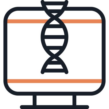 Genetik Teknoloji Çizgisi Basit Tasarımlı Vektör Resmetme Simgesi