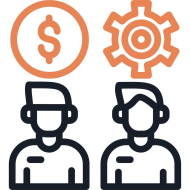 Meşgul Rolleri Satırı Simge Ögesi, Basit Tasarımlı Vektör İllüstrasyonu