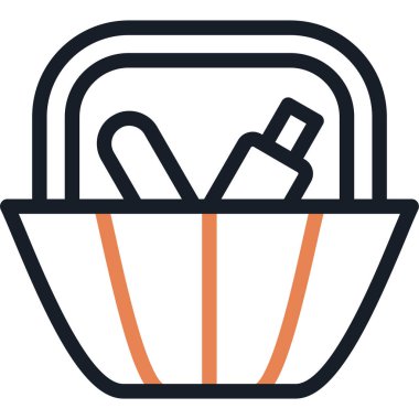 Piknik Satırı Simgesi, Basit Tasarımlı Vektör Resimleri