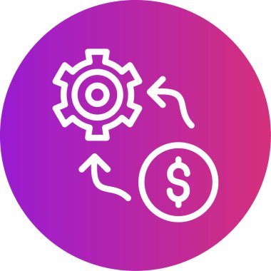 En İyimser Satır Çizgisi Gradyan Çemberi Simgesi, Basit Tasarımlı Vektör Resimleri