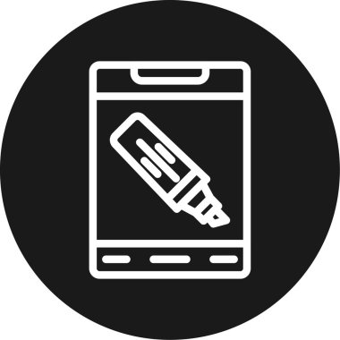 Tablet Satırı Çemberi BG Simgesi, Basit Tasarımlı Vektör Resimleri