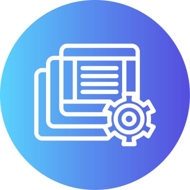 Görev Otomasyon Satırı Gradyan Çemberi Simgesi, Basit Tasarımlı Vektör Resimleri