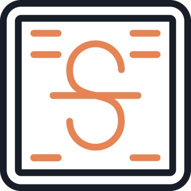 Strikethrough Metin Satırı Bitiş Simgesi, Basit Tasarımlı Vektör Resimleri