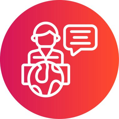 Genel İleti Çizgisi Gradyan Çemberi Simgesi, Basit Tasarımlı Vektör Resimleri