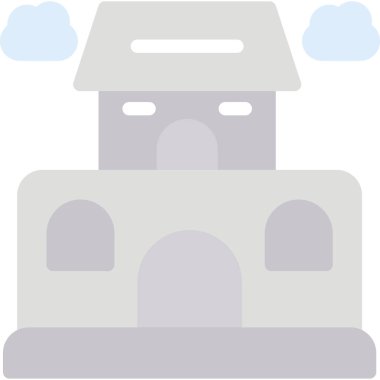 Şehir Anıtı Düz Simgesi, Basit Tasarımlı Vektör Resimleri