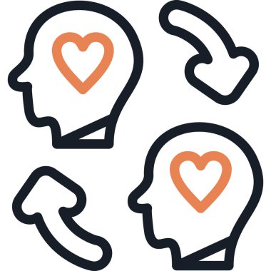 Empati Haritası Simgesi, Basit Tasarımlı Vektör İllüstrasyonu