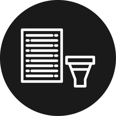 Görev Filtresi Çizgisi Çemberi BG Simgesi, Basit Tasarımlı Vektör Resimleri