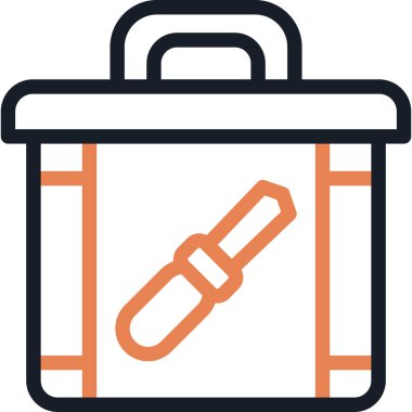 Araç Kutusu Satırı Basit Tasarımlı Vektör ResmiComment