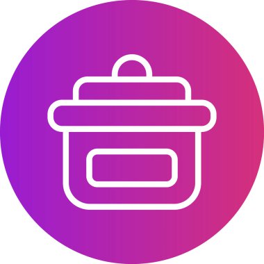 Crock Ot Çizgisi Gradyan Çemberi Simgesi, Basit Tasarımlı Vektör Resimleri