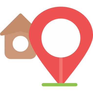 Konum Adresi Düz Simge, Basit Tasarımlı Vektör Resimleri