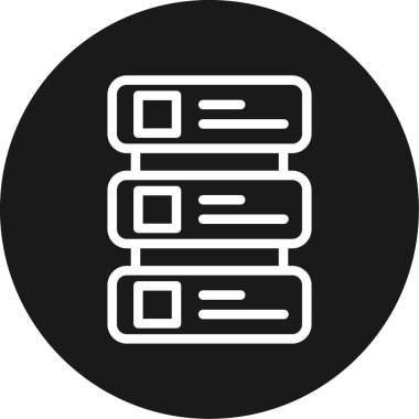 Veritabanı Satırı Çemberi BG Simgesi, Basit Tasarımlı Vektör Resimleri