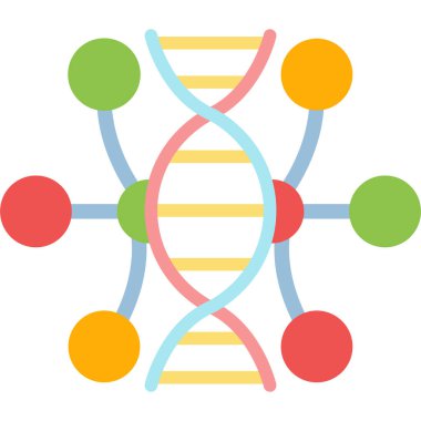 Genetik Sıralı Düz Simge, Basit Tasarımlı Vektör Resimleri