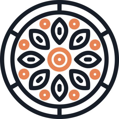 Mandala Satırı Simgesi, Basit Tasarımlı Vektör Resimleri