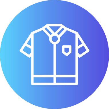 Okul Üniforması Çizgisi Gradyan Çemberi Simgesi, Basit Tasarımlı Vektör İllüstrasyonu