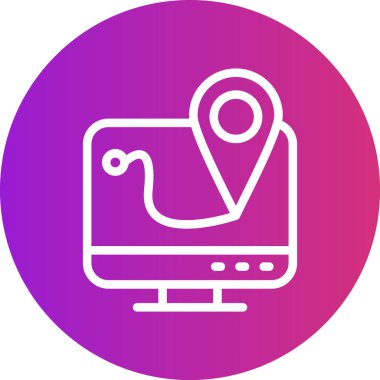 Dijital Göçebe Çizgisi Grafik Çemberi Simgesi, Basit Tasarımlı Vektör Resimleri