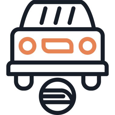 Kuyruk Işığı Satırı Simgesi, Basit Tasarımlı Vektör Resimleri