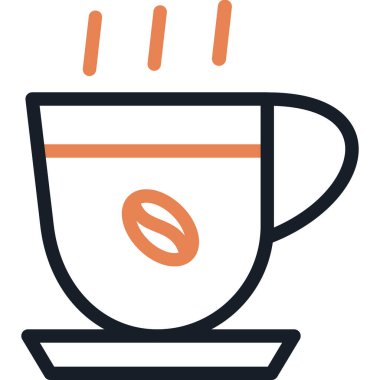 Kahve Krema Çizgisi Simgesi, Basit Tasarımlı Vektör İllüzyonu