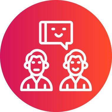 Arkadaşlık Çizgisi Gradyan Çemberi Simgesi, Basit Tasarımlı Vektör Resimleri