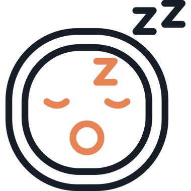 Uykulu Yüz Çizgisi Simgesi, Basit Tasarımlı Vektör Resimleri