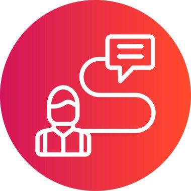 Başarı İleti Çizgisi Gradyan Çemberi Simgesi, Basit Tasarımlı Vektör Resimleri