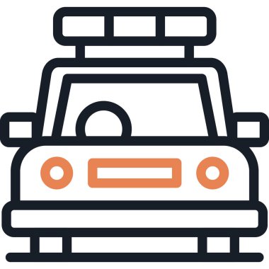 Polis Araba Hattı Simgesi, Basit Tasarımlı Vektör Resimleri