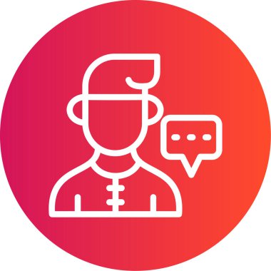 İleti Çizgisi Gradyan Çemberi Simgesi, Basit Tasarımlı Vektör Resimleri