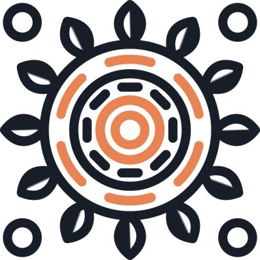 Mandala Satırı Simgesi, Basit Tasarımlı Vektör Resimleri