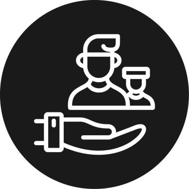 Grup Satır Çemberi BG Simgesi, Basit Tasarımlı Vektör Resimleri Destekle