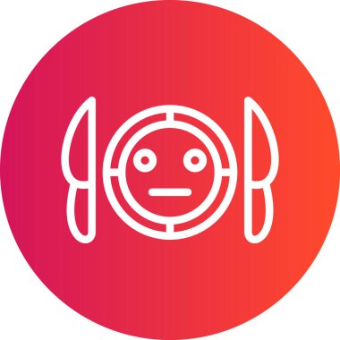 Yemek Zamanı Gradyan Çemberi Simgesi, Basit Tasarımlı Vektör İllüzyonu