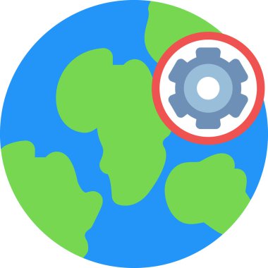 Harita Ayarları Düz Simge, Basit Tasarımlı Vektör İllüstrasyonu