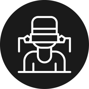 Sanal Alan Trip Hattı Çemberi BG Simgesi, Basit Tasarımlı Vektör Resimleri